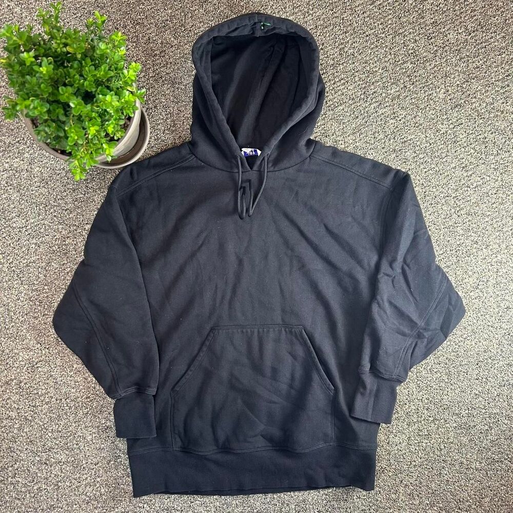 Unbranded Men's Black and Navy Hoodie